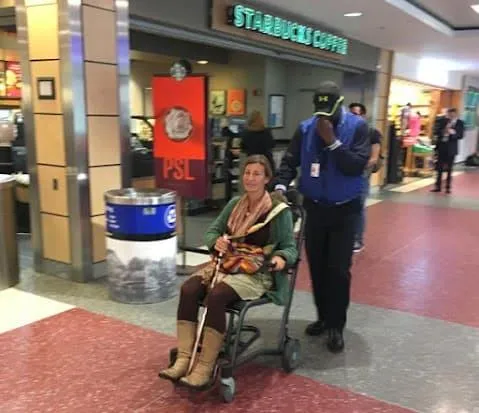 nicole apelian on a wheel chair